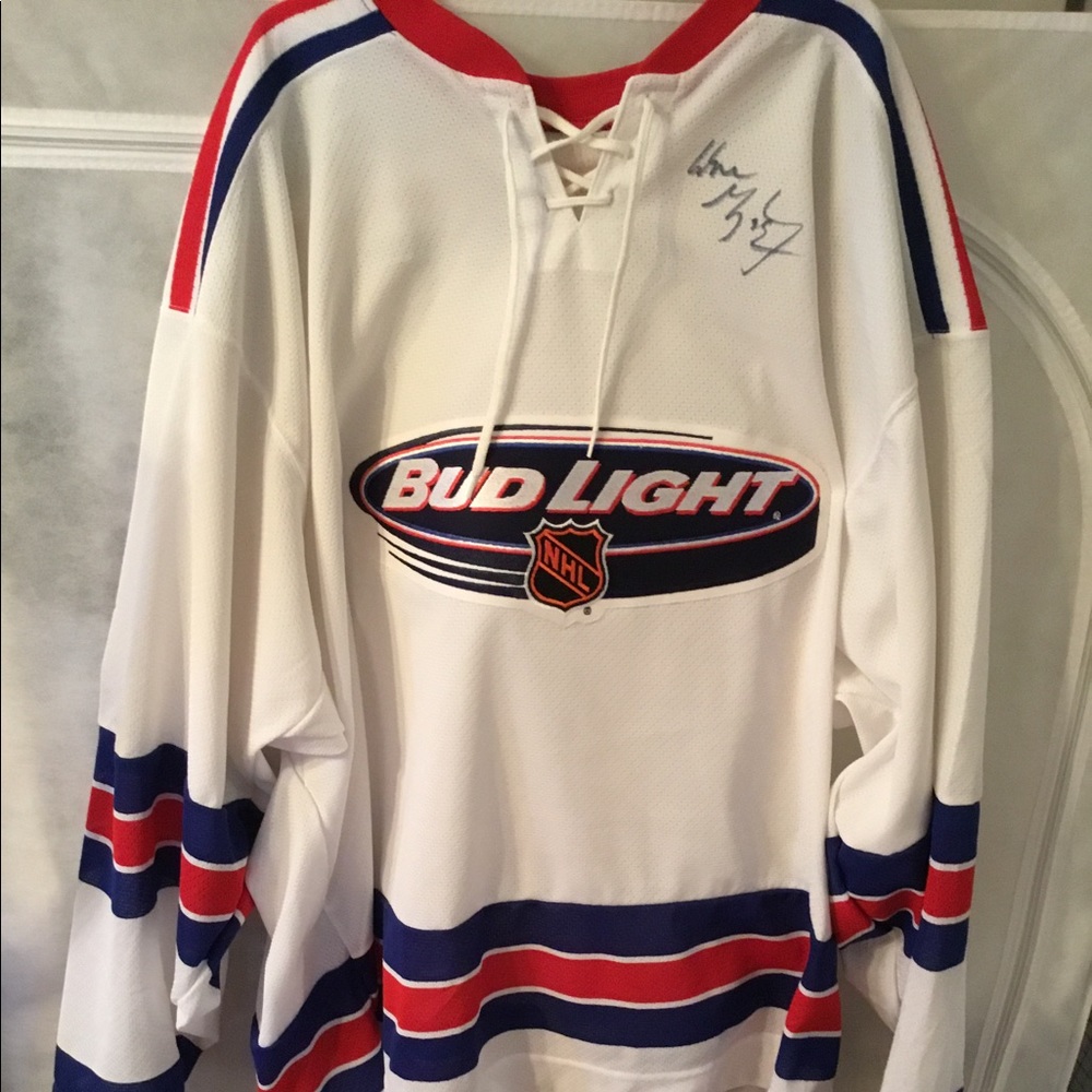 Vintage CCM Wayne Gretzky Signed Bud Light Custom Jersey